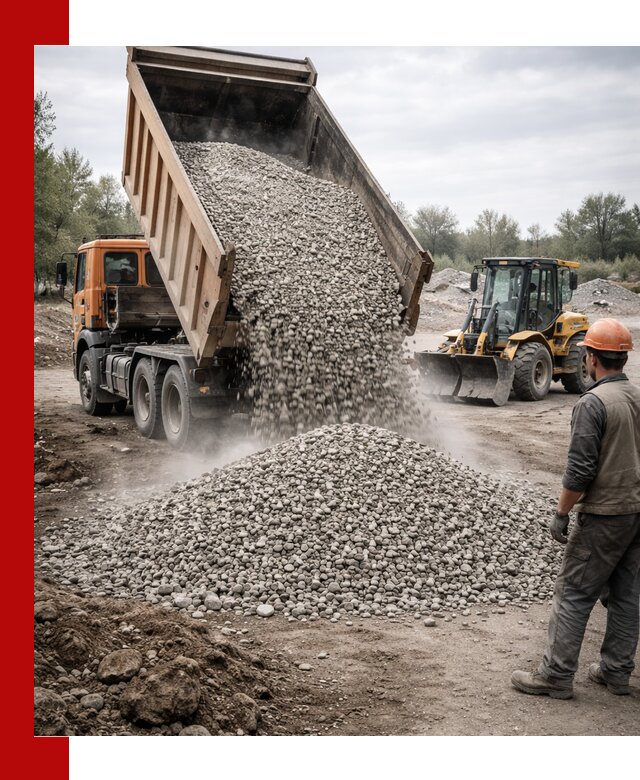 Доставка щебня в Заинске крупными и мелкими фракциями