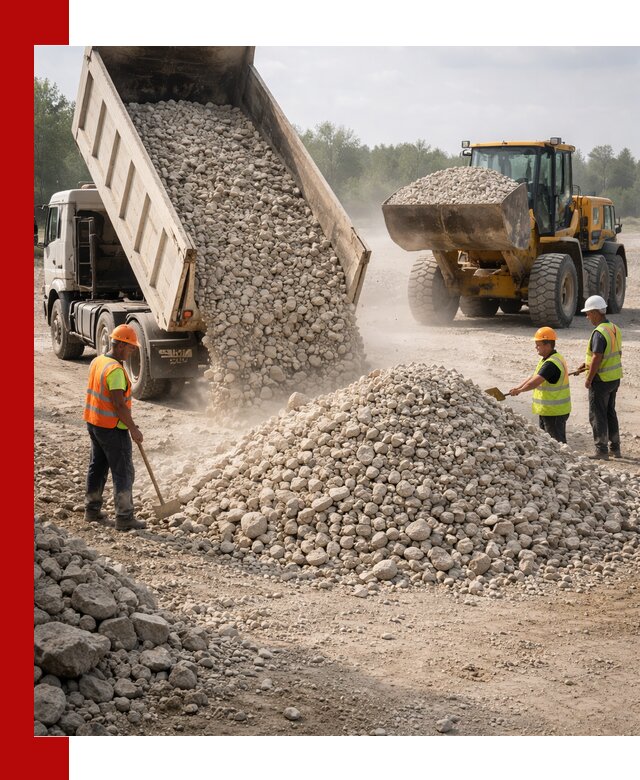 Доставка известнякового щебня фр. 40-70 в Заинске