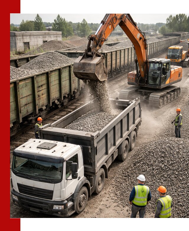 Железнодорожный щебень фракция 25–60 для поставок в Заинске