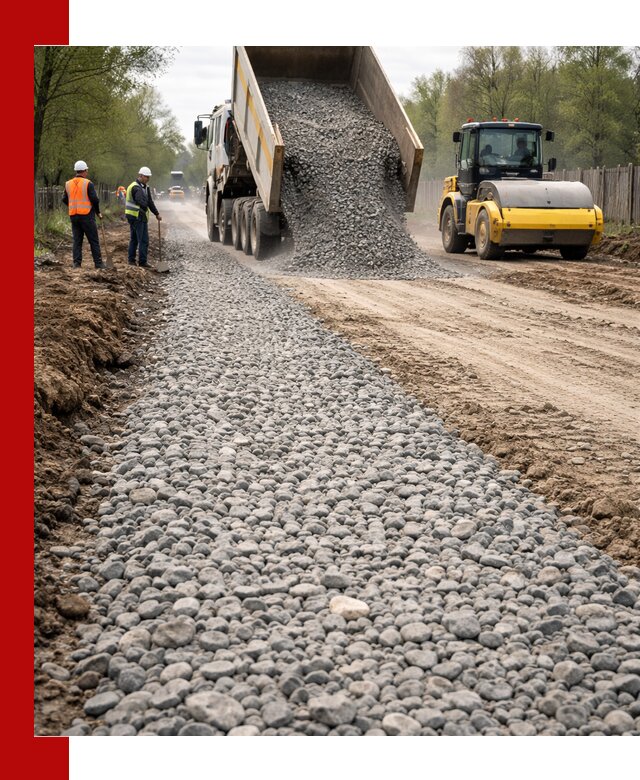 Доставка щебня для отсыпки дорог в Заинске высокого качества
