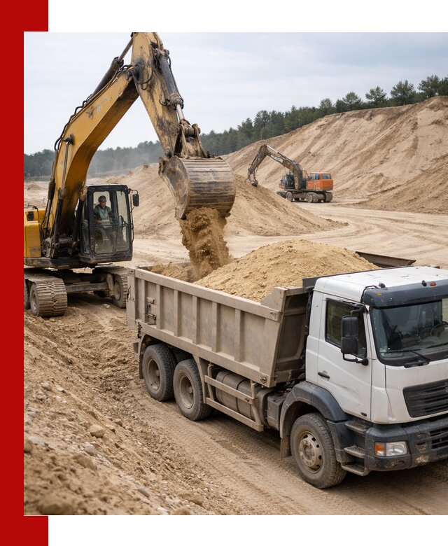 Доставка карьерного песка с самосвалами и разгрузкой в Заинске