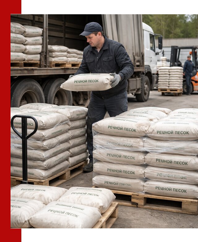 Речной песок в мешках с доставкой в Заинске