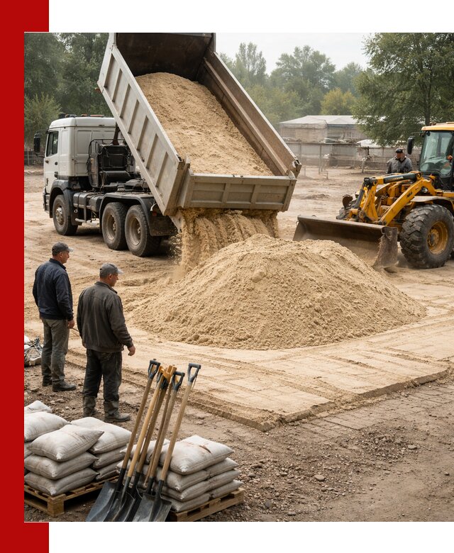 Доставка мытого песка в Заинске с самосвалами по выгодной цене