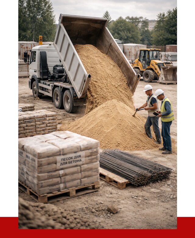 Песок для бетона в Заинске от 2542 р. с доставкой, ПРОНЕРУДЗнс