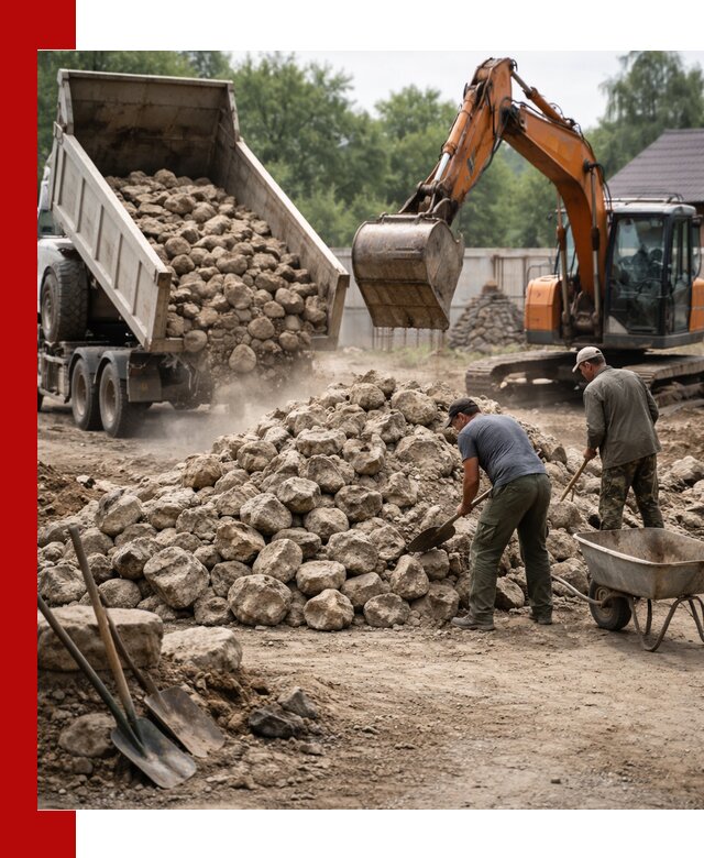 Доставка и разгрузка бутового камня в Заинске