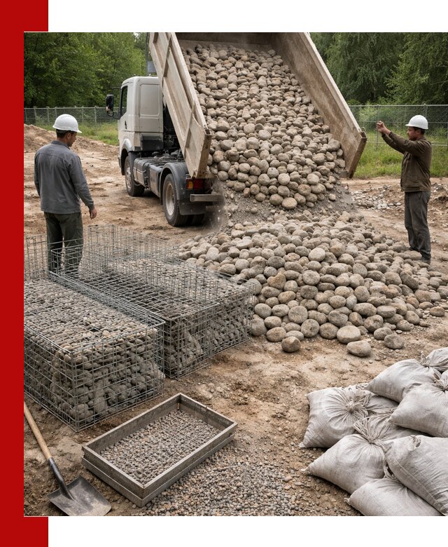 Камень для габионов фракция 70–151 в Заинске