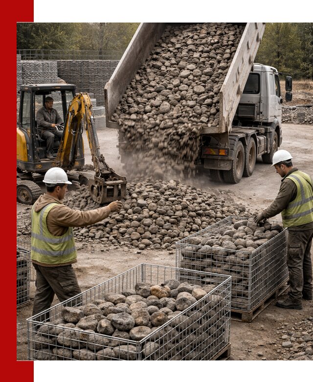 Камень для габионов фракция 100–201 в Заинске