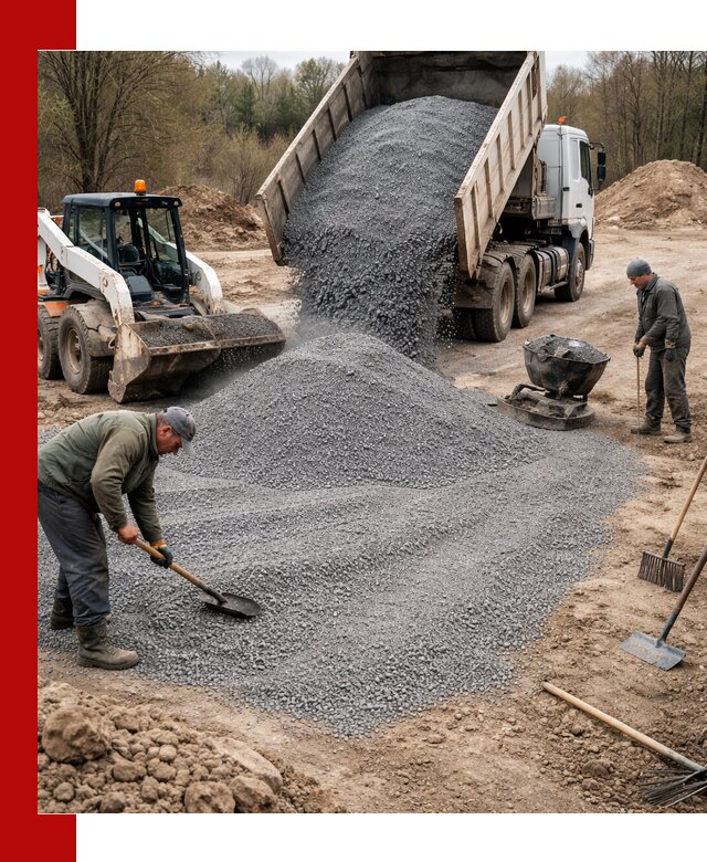 Отсев для подсыпки в Заинске — доставка и подсыпка на участок