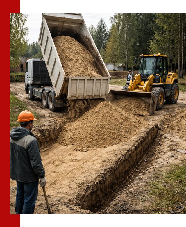 Доставка песчаного грунта в Заинске для строительных работ