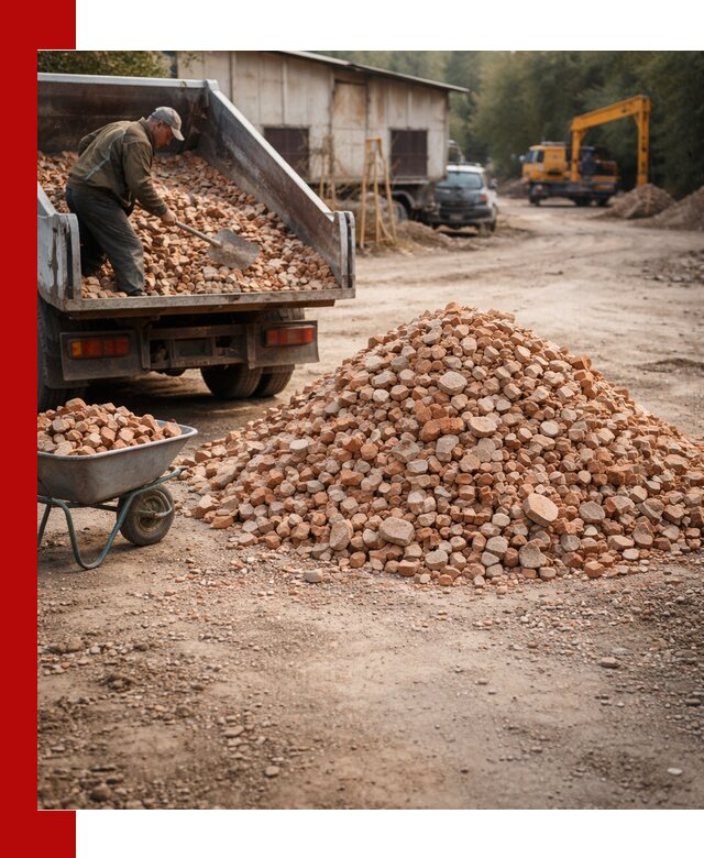 Доставка и подушка из боя кирпича с разгрузкой в Заинске