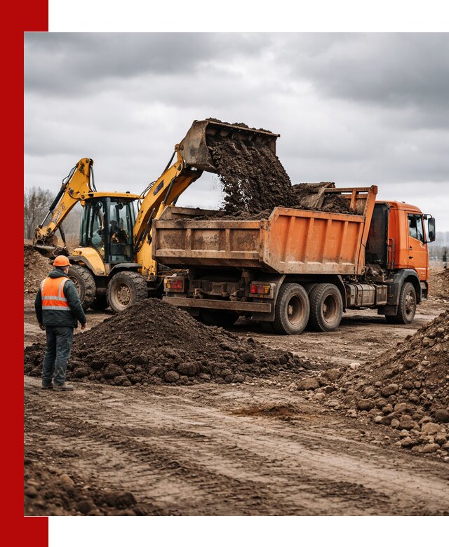 Вывоз грунта и строительного мусора в Заинске грузовыми самосвалами