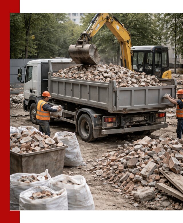 Вывоз строительного мусора в Заинске с самосвалами и контейнерами