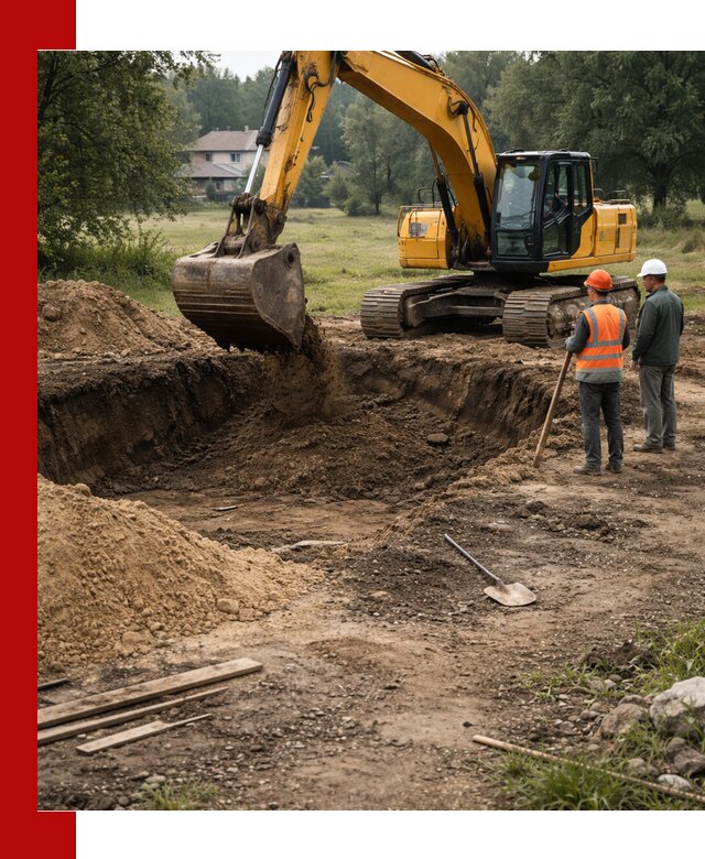 Рытье котлована под фундамент в Заинске (быстро и недорого)