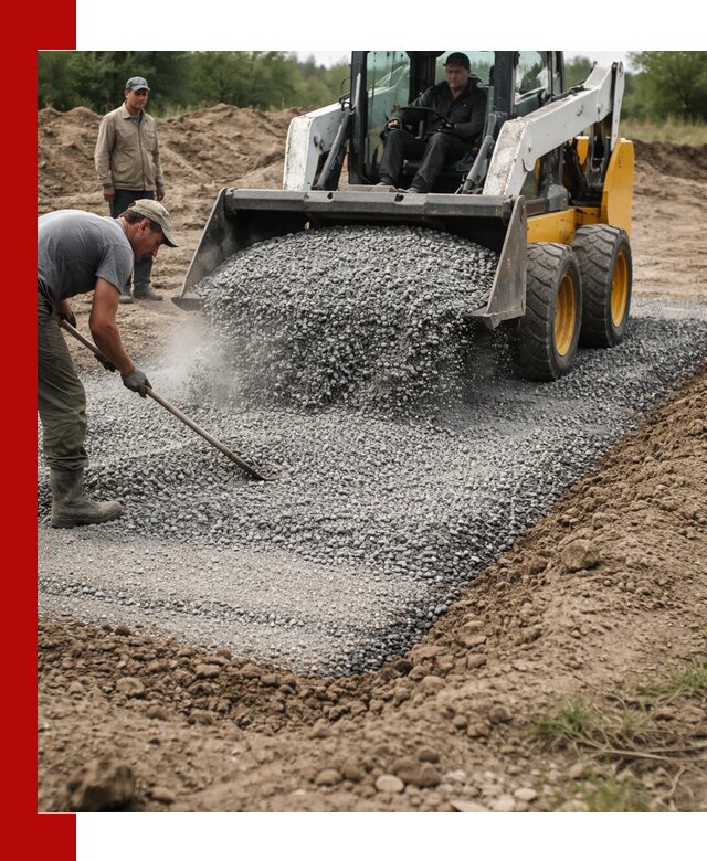 Устройство щебеночной подушки в Заинске для дорог и фундаментов